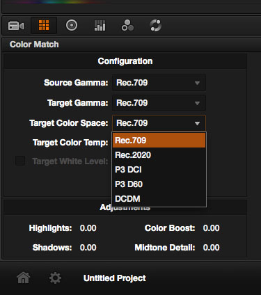 Color Match Configuration